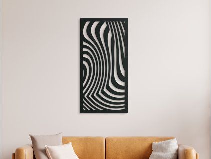 Minimalistisches Bild ZEBRAMUSTER (Bildabmessungen 28,5 x 22,5 cm, Bildfarbe Grau)