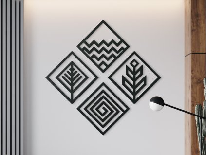 54807 holzsticker 4 elemente feuer wasser erde luft