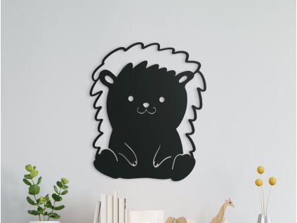 Lustiger Kindersticker KLEINER IGEL (Bildabmessungen 31,5 x 26,5 cm, Bildfarbe Grau)