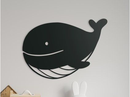 Kindersticker WALFISCH (Bildabmessungen 26,5 x 31,5 cm, Bildfarbe Grau)