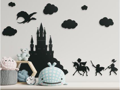 Kindersticker-Set BURG (11 Stück) (Bildfarbe Grau)