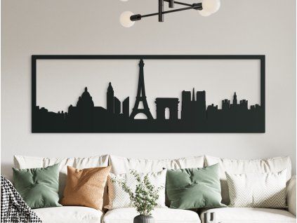 Panoramabild Paris (Bildabmessungen 20,5 x 62 cm, Bildfarbe Grau)