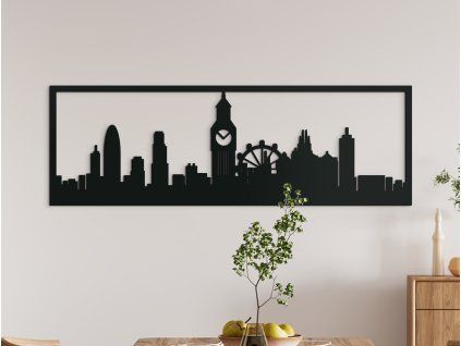Panoramabild London (Bildabmessungen 20,5 x 62 cm, Bildfarbe Grau)