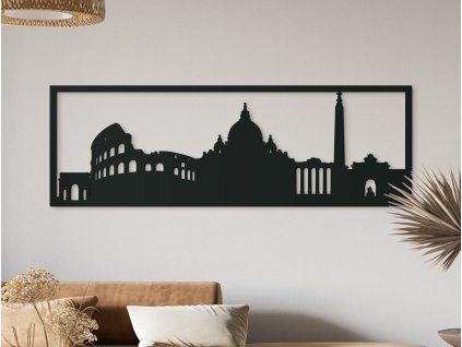 Panoramabild Rom (Bildabmessungen 20,5 x 62 cm, Bildfarbe Grau)
