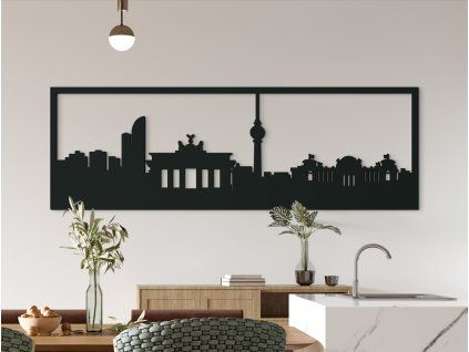 Panoramabild Berlin (Bildabmessungen 20,5 x 62 cm, Bildfarbe Grau)