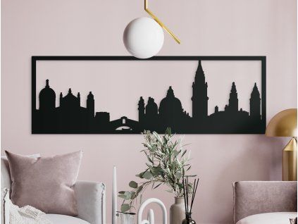 Panoramabild Venedig (Bildabmessungen 20,5 x 62 cm, Bildfarbe Grau)