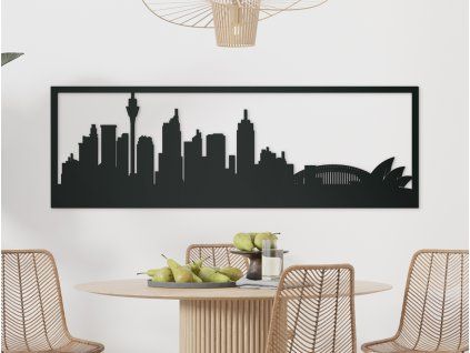 Panoramabild Sydney (Bildabmessungen 20,5 x 62 cm, Bildfarbe Grau)