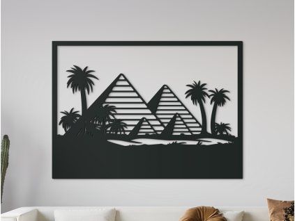 Bild der Pyramiden von Gizeh (Bildabmessungen 33,5 x 45,5 cm, Bildfarbe Grau)