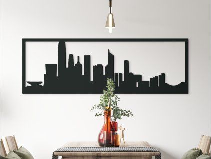 Panoramabild Hongkong (Bildabmessungen 20,5 x 62 cm, Bildfarbe Grau)