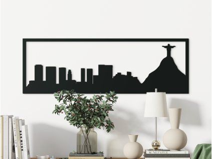 Panoramabild Rio de Janeiro (Bildabmessungen 20,5 x 62 cm, Bildfarbe Grau)