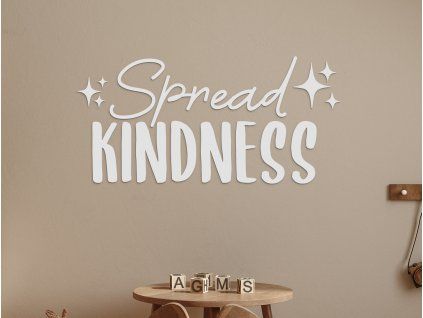 Holzsticker Spread kindness (Bildabmessungen 20,5 x 42,5 cm, Bildfarbe Grau)