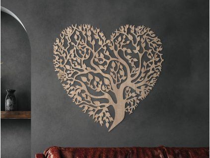 Lebensbaum aus Holz LIEBE (Bildabmessungen 20 x 19,5 cm, Bildfarbe Grau)