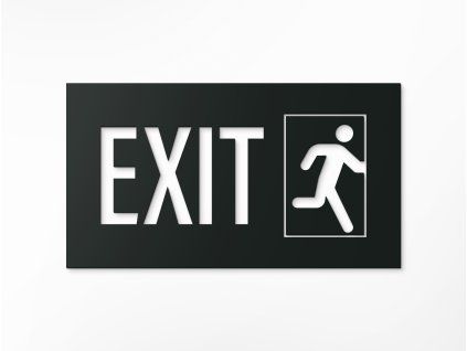 Sticker NOTAUSGANG / EXIT (Bildabmessungen 12,5 x 22,5 cm, Bildfarbe Grau)