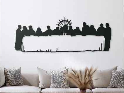 Bild LETZTES ABENDMAHL (Bildabmessungen 48,5 x 133 cm, Bildfarbe Grau)