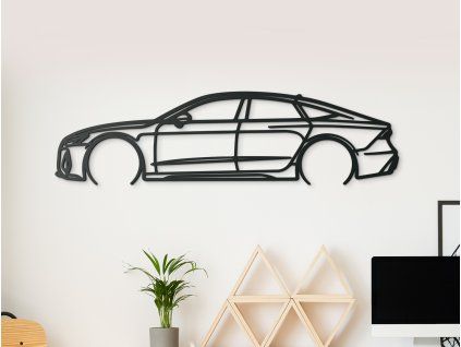 Holzbild Audi RS7 (Bildabmessungen 16,5 x 60 cm, Bildfarbe Grau)