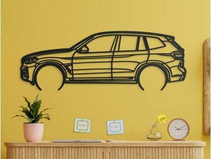 Moderner Sticker BMW X3 (Bildabmessungen 21,5 x 60 cm, Bildfarbe Grau)