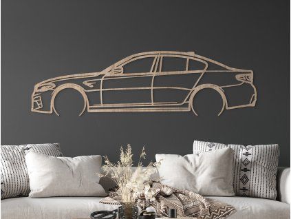 Wandbild BMW M5 Competition (Bildabmessungen 17 x 60 cm, Bildfarbe Grau)