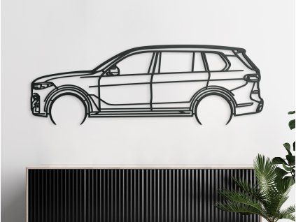 Holzbild BMW X7 (Bildabmessungen 20,5 x 60 cm, Bildfarbe Grau)