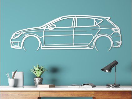 Wandsticker Seat Leon TSI (Bildabmessungen 19,5 x 60 cm, Bildfarbe Grau)