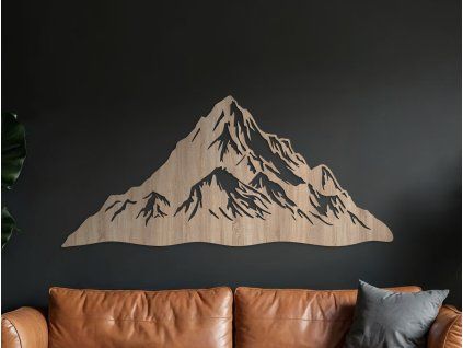 Atypisches Bild BERG (Bildabmessungen 20,5 x 45,5 cm, Bildfarbe Grau)