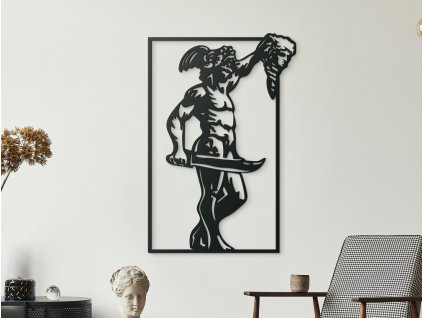 Holzbild für die Wand SIEGER MIT TROPHÄE