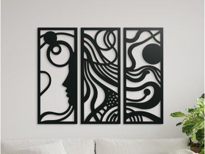 Abstraktes Wandbild WIND IM HAAR (Bildabmessungen 44,5 x 57,5 cm, Bildfarbe Grau)