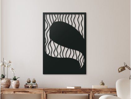 Abstraktes Holzbild TIEFE (Bildabmessungen 45,5 x 31 cm, Bildfarbe Grau)