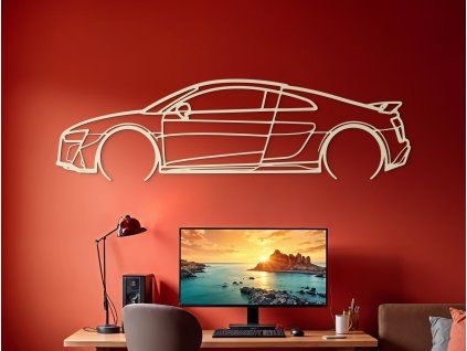 Wandbild R8 Coupé (Bildabmessungen 18,5 x 60 cm, Bildfarbe Grau)