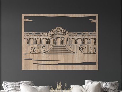 Bild Schloss Sanssouci (Bildabmessungen 33,5 x 45,5 cm, Bildfarbe Grau)