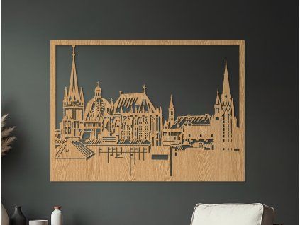 Bild Aachener Dom (Bildabmessungen 33,5 x 45,5 cm, Bildfarbe Grau)