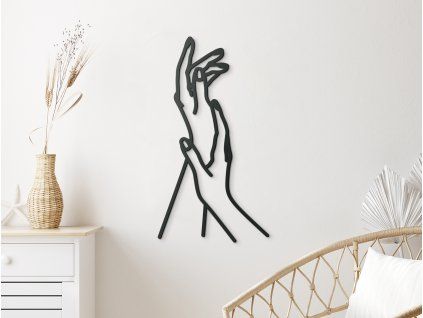 Minimalistisches Bild BERÜHRUNG (Bildabmessungen 44,5 x 24 cm, Bildfarbe Grau)