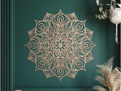 Holzmandala HYPNOSE (Bildabmessungen 44,5 x 44,5 cm, Bildfarbe Grau)