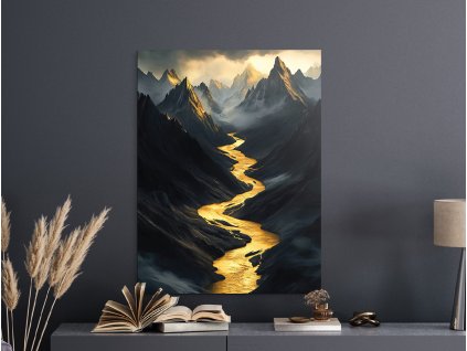 Obraz Údolie zlatej rieky (Bildgröße A1, Farbe des Rahmens Ohne Rahmen, Oberflächenfinish 3D)