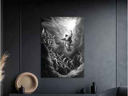 Čiernobiely obraz Nanebovstúpenie (Bildgröße A1, Farbe des Rahmens Ohne Rahmen, Oberflächenfinish 3D)