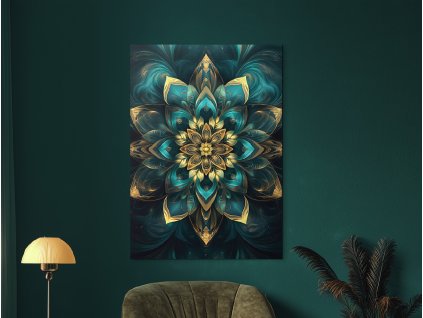 Mandala na stenu Smaragdové bohatstvo (Bildgröße A1, Farbe des Rahmens Ohne Rahmen, Oberflächenfinish 3D)