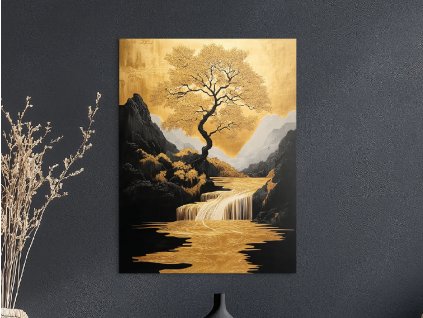 Obraz Strom života Údolie (Bildgröße A1, Farbe des Rahmens Ohne Rahmen, Oberflächenfinish 3D)