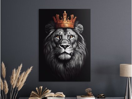 Obraz lev - Kráľ zvierat (Bildgröße A1, Farbe des Rahmens Ohne Rahmen, Oberflächenfinish 3D)
