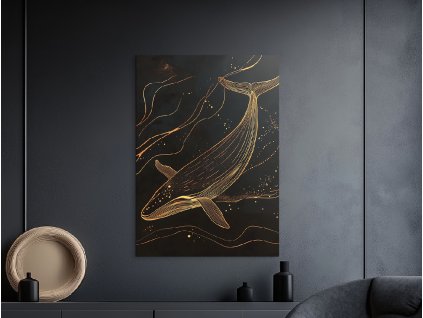 Minimalistický obraz Zlatá hlbina (Bildgröße A1, Farbe des Rahmens Ohne Rahmen, Oberflächenfinish 3D)