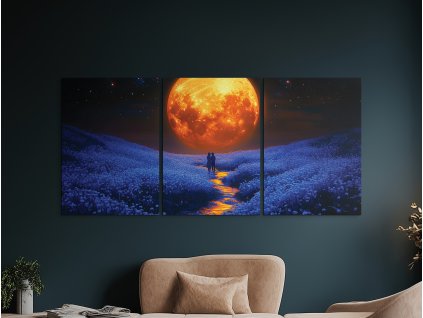 Trojdielny obraz Pod mesačným nebom (Bildgröße A1, Farbe des Rahmens Ohne Rahmen, Oberflächenfinish 3D)