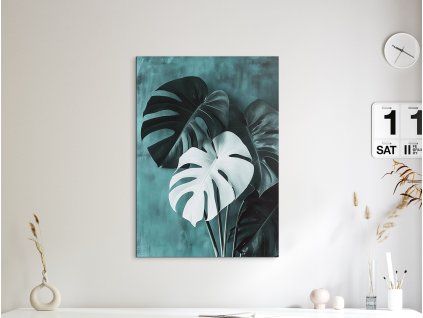 Dizajnový obraz Dominantná monstera (Bildgröße A1, Farbe des Rahmens Ohne Rahmen, Oberflächenfinish 3D)