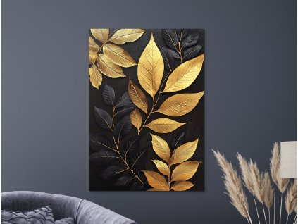 Obraz Zlaté listy jaseňa (Bildgröße A1, Farbe des Rahmens Ohne Rahmen, Oberflächenfinish 3D)