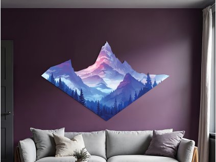 Moderná Obraz Zasnežené štíty (Bildabmessungen 72 x 115,5 cm, Oberflächenfinish 3D)