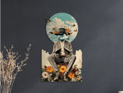 Abstraktný obraz Hlava v oblakoch (Bildabmessungen 120 x 70,5 cm, Oberflächenfinish 3D)