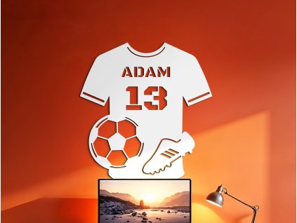 Drevená dekorácia Futbalový dres - na mieru (Bildabmessungen 89 x 83 cm, Bildfarbe Anthrazit)