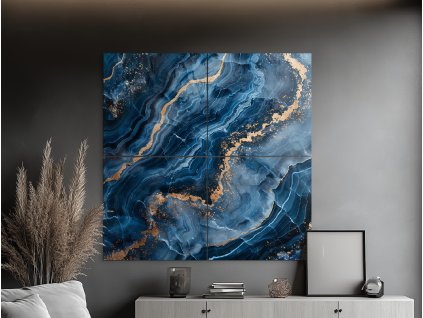 Mramorový obraz Modrý lesk (Bildabmessungen 90 x 90 cm, Oberflächenfinish Matt)