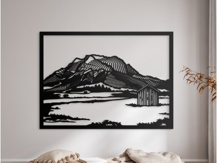 Drevený obraz Zugspitze (Bildabmessungen 65 x 89 cm, Bildfarbe Anthrazit)