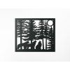 Holzbild WÖLFE (Bildabmessungen 22,5 x 27 cm, Bildfarbe Grau)