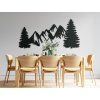 Modernes Holzbild BERGE UND WALD (Bildabmessungen 21,5 x 45,5 cm, Bildfarbe Grau)