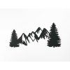 Modernes Holzbild BERGE UND WALD (Bildabmessungen 21,5 x 45,5 cm, Bildfarbe Grau)