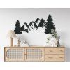 Modernes Holzbild BERGE UND WALD (Bildabmessungen 21,5 x 45,5 cm, Bildfarbe Grau)